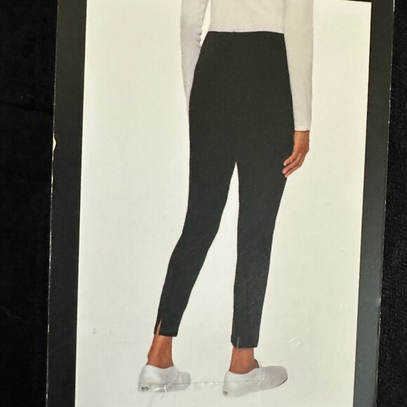 New Mario Serrani Women's Textured Pull On Pant Size M Black Tummy Control - Picture 11 of 14